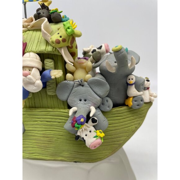 1999 Elayne Watrus Noah’s Ark Clay Sculpture Original Box - Picture 3 of 15